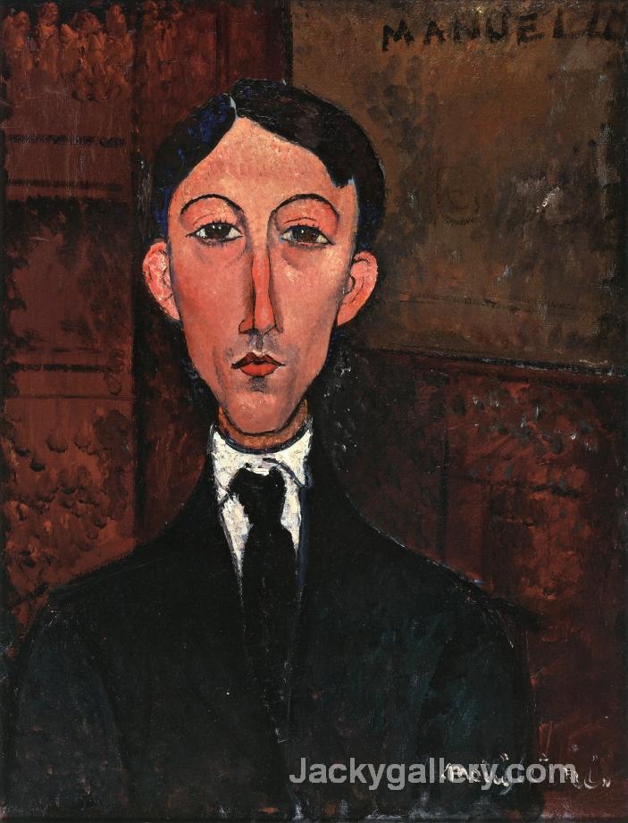 Bust of Manuel Humbert by Amedeo Modigliani paintings reproduction